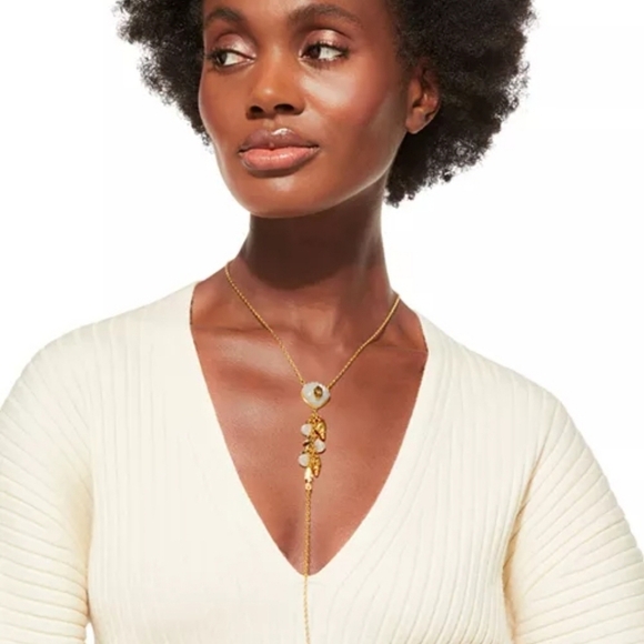 🔹️KURT GEIGER 🔹️LONDONSignature Eagle And Shell Y Necklace, 18" - Picture 1 of 6